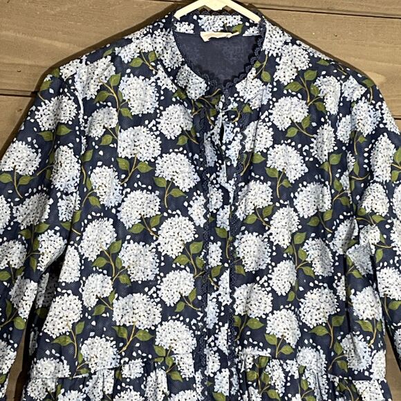 Shop The Mint Always The One Blue Hydrangea Dress Womens L Preppy Classic - Picture 5 of 10